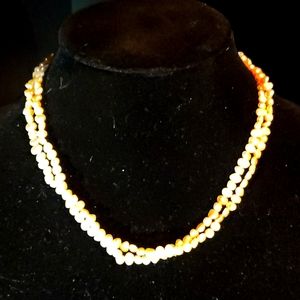 Real pink fresh water pearl necklace